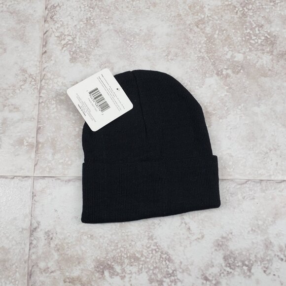 Adult Basic Beanie Cap Cuffed Hat Solid Color Tight Knit Toboggan Black in color - Picture 2 of 4